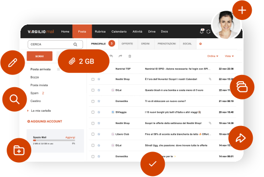 Funzionalità Virgilio Mail
